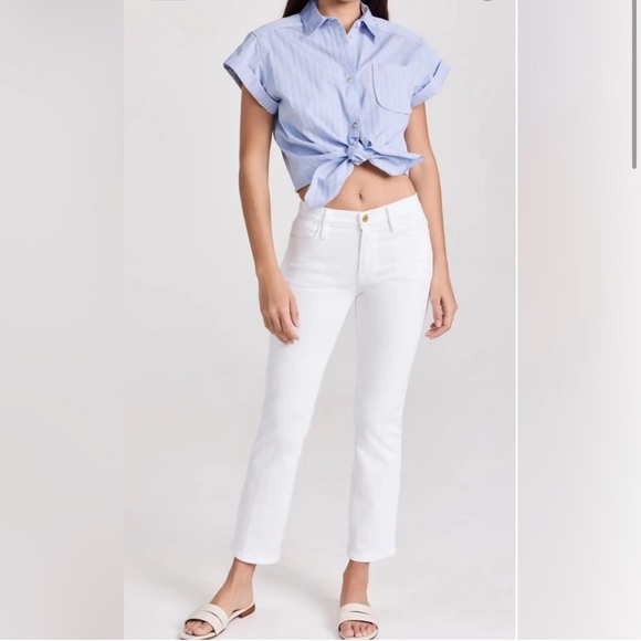 Frame Le Garcon Jeans Mid rise White Boyfriend - Picture 1 of 14